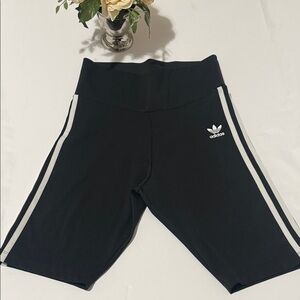 Adidas Black Shorts with White Accents